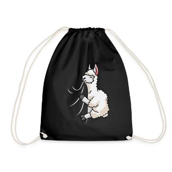 Biting Llama - Turnbeutel - Schwarz - Vorne