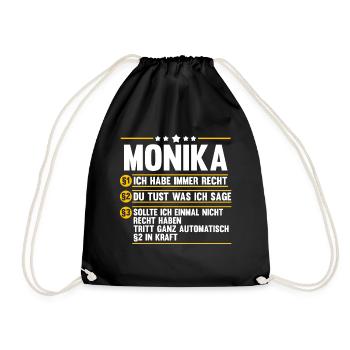 Monika - Turnbeutel - Schwarz - Vorne