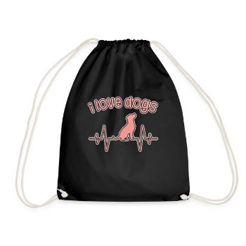 I love dogs - Drawstring Bag - black - Front