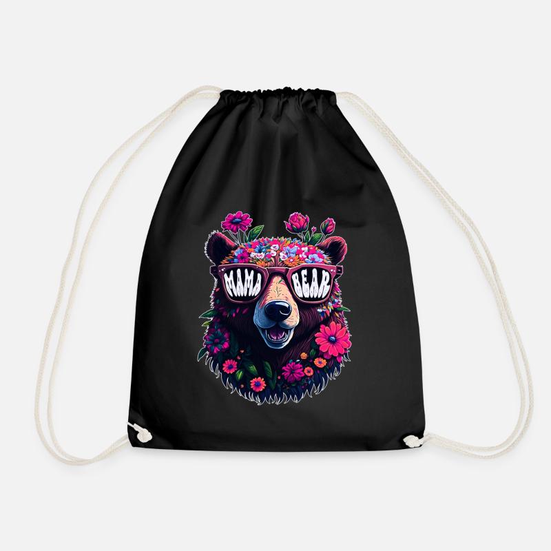 Mamabär Sonnenbrille Mama Bear Muttertag Blumen - Turnbeutel - Schwarz