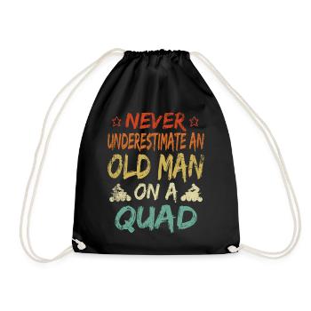 Never underestimate an old man quad pensioner - Drawstring Bag - black - Front
