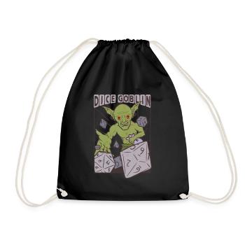 Dice Goblin Orc D20 Dice Design for an RPG Gamer - Drawstring Bag - black - Front