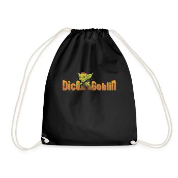 Dice Goblin Orc D20 Dice Design for one RPG - Drawstring Bag - black - Front