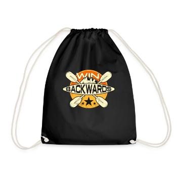 Rowing Win Backwards Water Sports Oarsmen Rower - Drawstring Bag - black - Front
