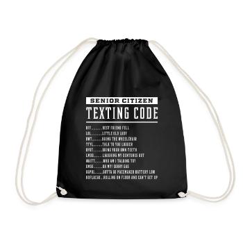 Senior Citizen Texting Code - Mother's Day Funny - Drawstring Bag - black - Front