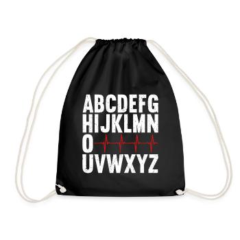 Cardiology ECG Cardiac Nurse Cardiologist - Drawstring Bag - black - Front
