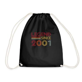 2001 Geburtstag Legend since Retro Vintage - Turnbeutel - Schwarz - Vorne