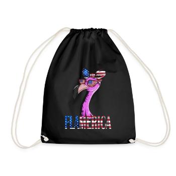 Flamingo USA Flag American US Flag Bird - Sac de sport léger - noir - Devant