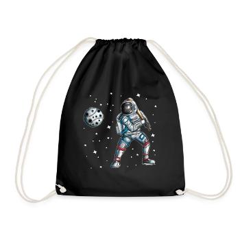 Astronaut Baseballspieler Baseball Universum All - Turnbeutel - Schwarz - Vorne