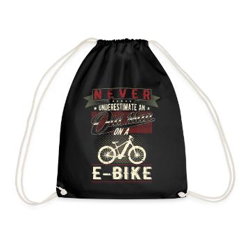 Ne sous-estimez jamais la pension de vélo électrique d’un vieil homme - Sac de sport léger - noir - Devant