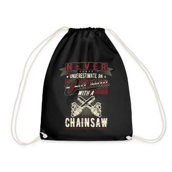 Ne sous-estimez jamais la tronçonneuse d’un vieil homme - Sac de sport léger - noir - Devant