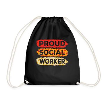 Fier travailleur social Formation Travailleur social - Sac de sport léger - noir - Devant