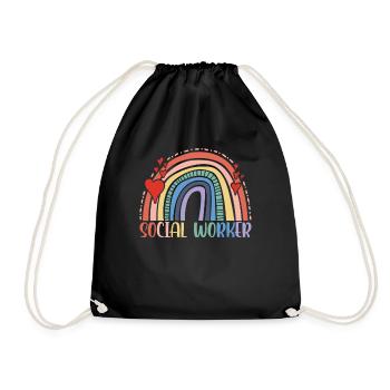 Social Worker Social Work Social Worker Profession - Drawstring Bag - black - Front