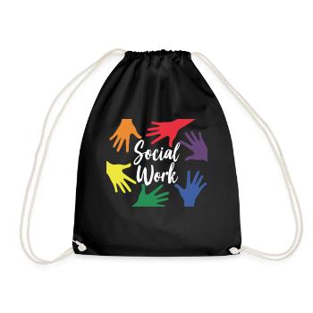 Social Work Social Work Social Worker Profession - Drawstring Bag - black - Front