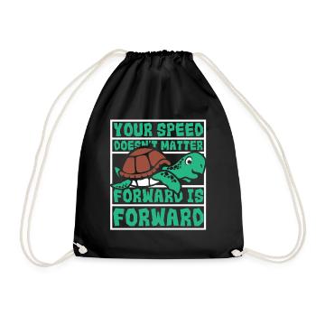 Speed Doesn't Matter Forward Is Forward - Drawstring Bag - black - Front