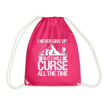 Hiking funny saying - Drawstring Bag - fuchsia - Front
