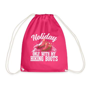 Vacances seulement avec mes chaussures de randonnée - Sac de sport léger - fuchsia - Devant