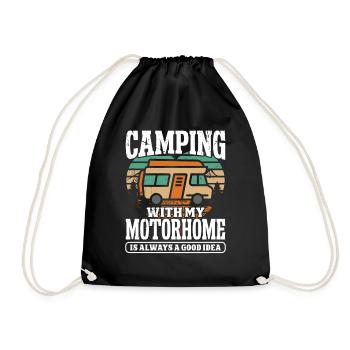 Camper avec mon camping-car est toujours un - Sac de sport léger - noir - Devant