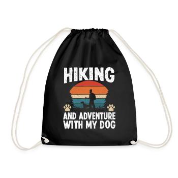 Hiking and Adventure with my Dog - Drawstring Bag - black - Front