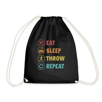 Manger Sleep Throw Repeat Frisbee Golf Basket Disc - Sac de sport léger - noir - Devant