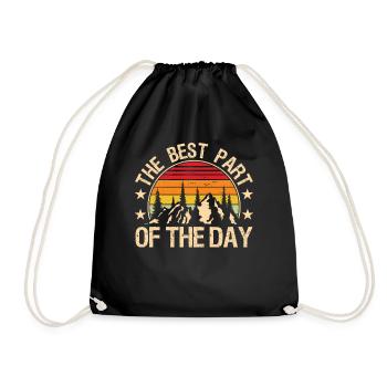 The best Part of the Day - Drawstring Bag - black - Front