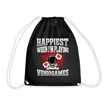 Happiest when i'm Playing Videogames - Turnbeutel - Schwarz - Vorne