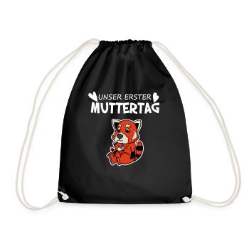Muttertag - erster Muttertag Geschenk - Turnbeutel - Schwarz - Vorne