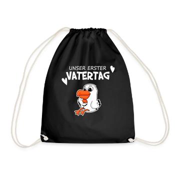 Vatertag - erster Vatertag Geschenk - Turnbeutel - Schwarz - Vorne
