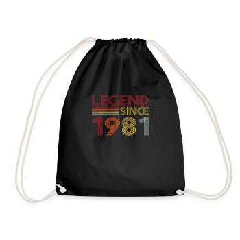 1981 Birthday Legend since Retro Vintage - Drawstring Bag - black - Front