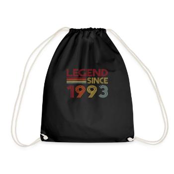 1993 Birthday Legend since Retro Vintage - Drawstring Bag - black - Front
