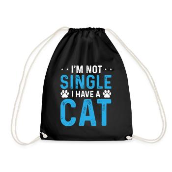 I'm Not Single I Have A Cat - Drawstring Bag - black - Front