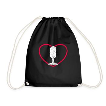 Microphone Podcast Love Heart - Sac de sport léger - noir - Devant
