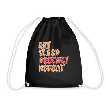 Food Sleep Podcast - Sac de sport léger - noir - Devant