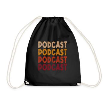 Podcast Retro - Turnbeutel - Schwarz - Vorne
