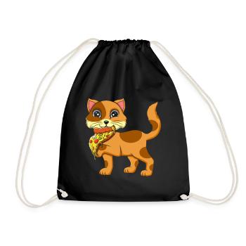 Italian Pizza Cat Lovers - Drawstring Bag - black - Front