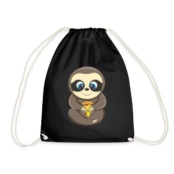 PIzza Sloth Lover Pizza - Drawstring Bag - black - Front