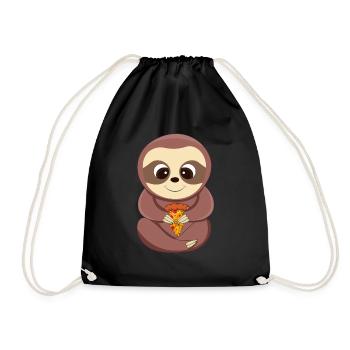 Pizza eater herbivore Italian food - Drawstring Bag - black - Front