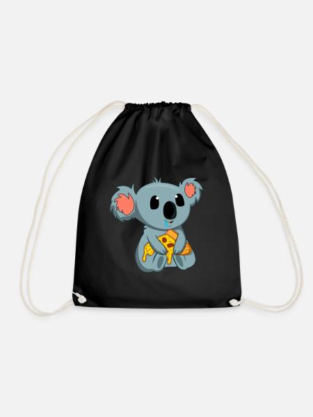 Pizza-Esser Koala-Liebhaber Tier Koala-Bär - Turnbeutel - Schwarz