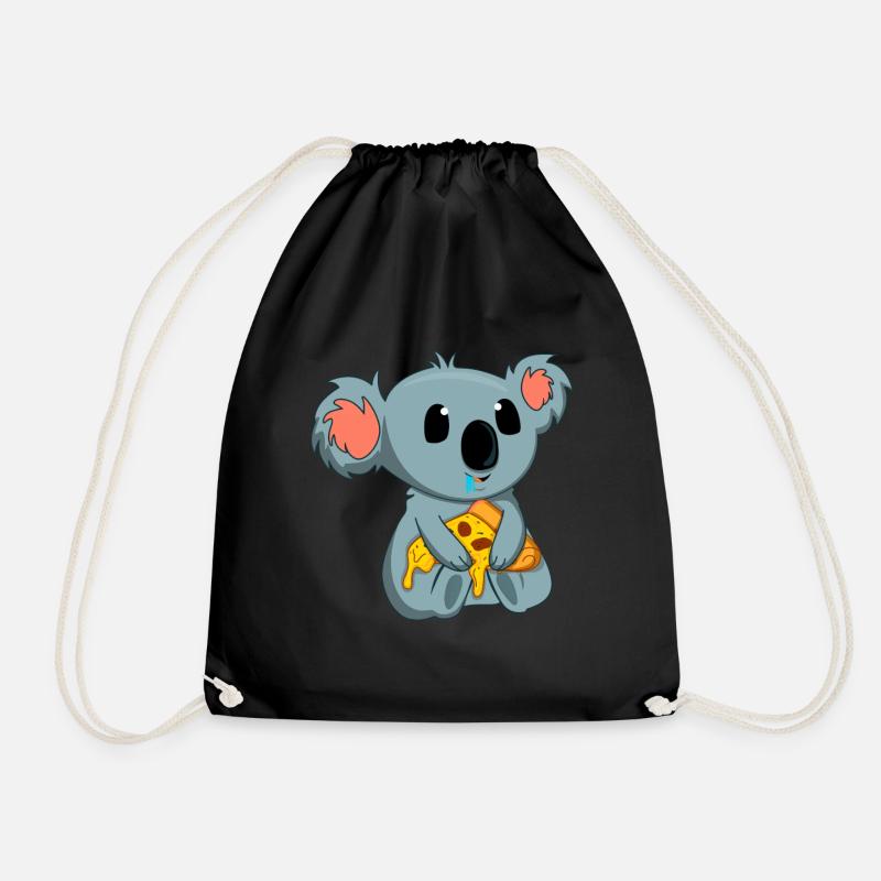 Pizza-Esser Koala-Liebhaber Tier Koala-Bär - Turnbeutel - Schwarz