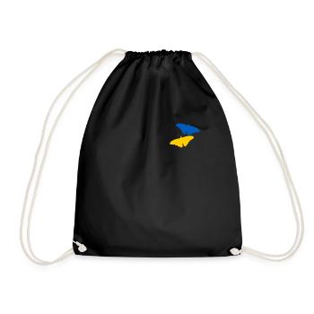 Ukraine, 2 butterflies - Drawstring Bag - black - Front