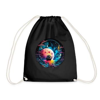 Fantasy Universum Planet Schiff Meer - Turnbeutel - Schwarz - Vorne