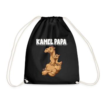 Kamel Papa für Papas - Turnbeutel - Schwarz - Vorne