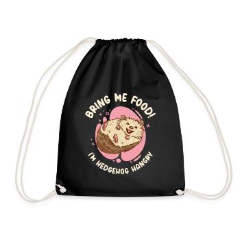 Hérisson Mignon Animal Affamé Hérisson Propriétaire - Sac de sport léger - noir - Devant