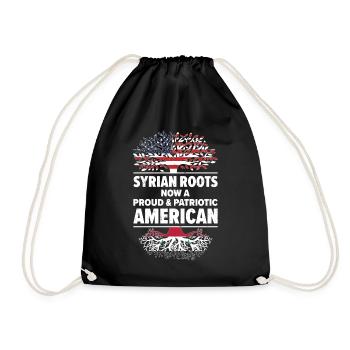 Born Syrian Syria American USA Citizenship - Drawstring Bag - black - Front