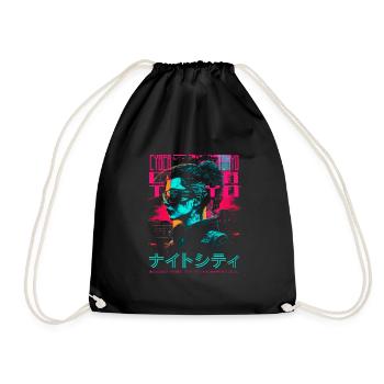 Cyber Girl Tokyo - Nachtstadt - Turnbeutel - Schwarz - Vorne