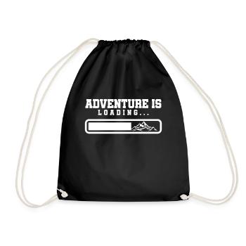 L’aventure est le chargement Trekking en montagne Randonneurs Randonnée - Sac de sport léger - noir - Devant