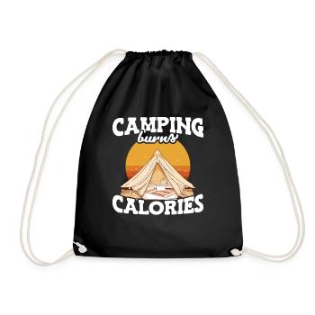 Camping burns calories Hikers Camping - Drawstring Bag - black - Front