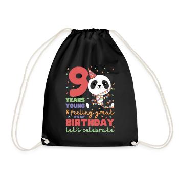 Panda pour les enfants de 9 ans de neuf ans - Sac de sport léger - noir - Devant