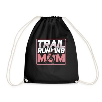 Trail Running Mom Race Runner Trail Running - Drawstring Bag - black - Front
