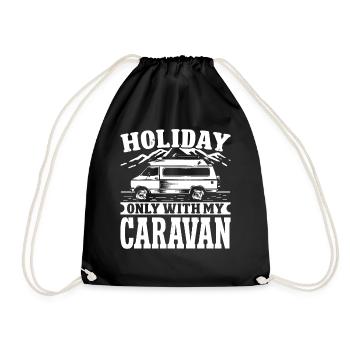 Holiday only with my Caravan - Drawstring Bag - black - Front